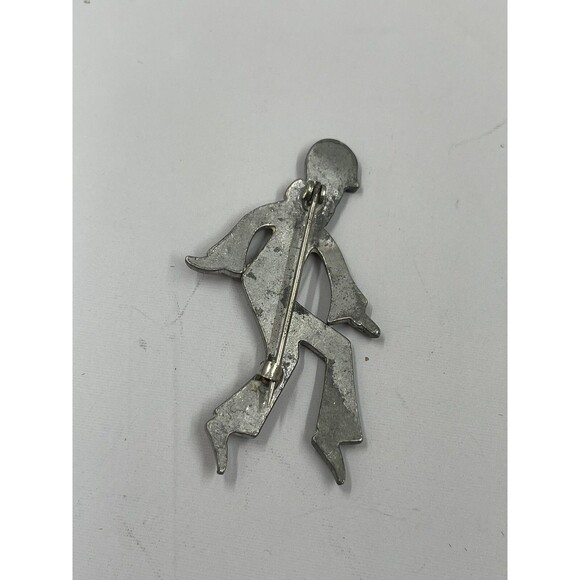 Antique Brooch Paste Stone Pin Art Nouveau Deco Figural Jester Rhinestones - Picture 2 of 4